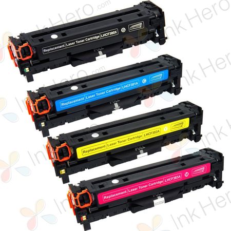 Pack de 4 HP 312X / HP 312A toner compatibles alta capacidad (Ink Hero)