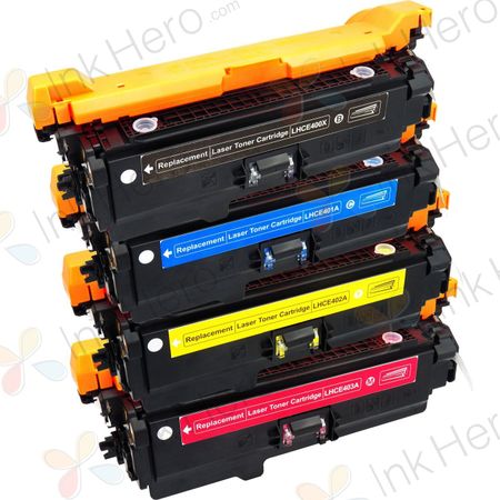 Pack de 4 HP 507X / HP 507A toner compatibles alta capacidad (Ink Hero)