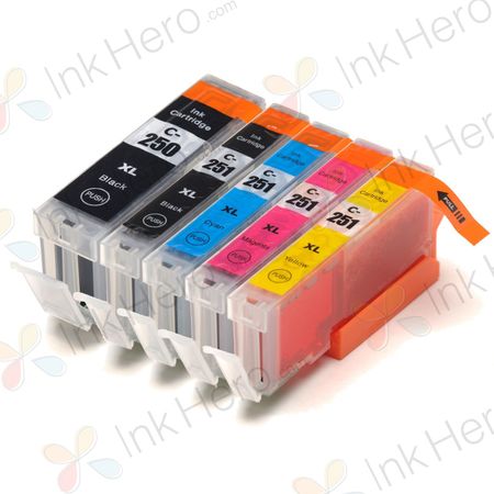 Pack de 5 Canon PGI-550XL & CLI-551XL cartuchos de tinta compatibles alta capacidad (Ink Hero)