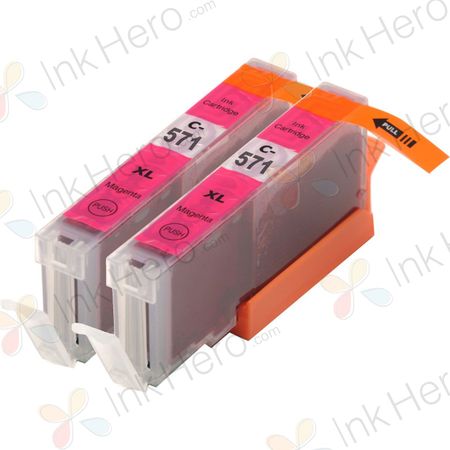 Pack de 2 Canon CLI-571XL cartuchos de tinta compatibles alta capacidad magenta (Ink Hero)