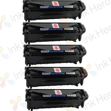 Pack de 5 HP 12A (Q2612A) toner compatibles negro (Ink Hero)