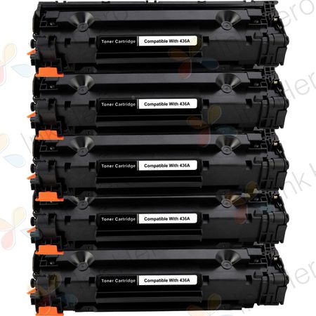 Pack de 5 HP 36A (CB436A) toner compatibles negro (Ink Hero)