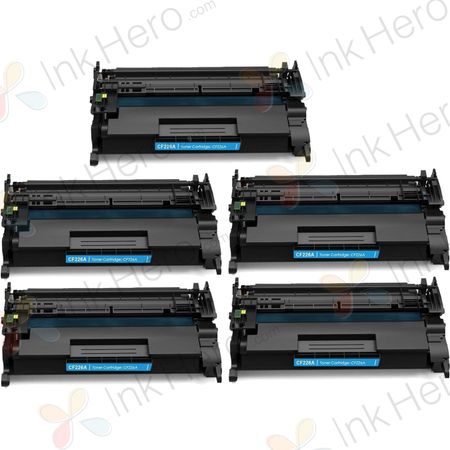 Pack de 5 HP 26A (CF226A) toner compatibles negro (Ink Hero)