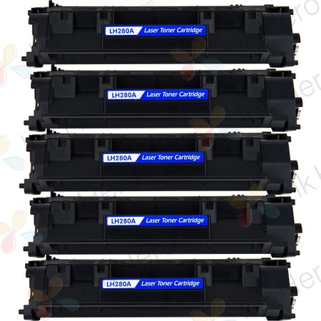 Pack de 5 HP 80A (CF280A) toner compatibles negro (Ink Hero)