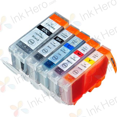 Pack de 5 Canon PGI-5 & CLI-8 cartuchos de tinta compatibles (Ink Hero)