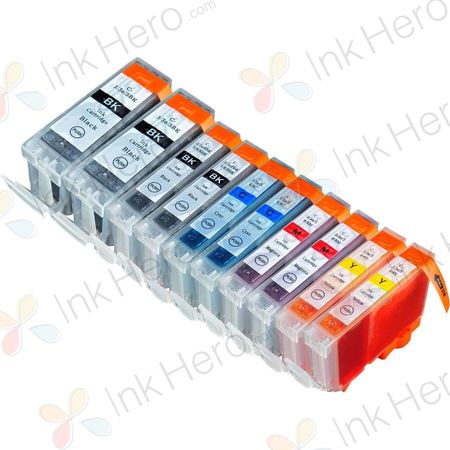 Pack de 10 Canon PGI-5 & CLI-8 cartuchos de tinta compatibles (Ink Hero)