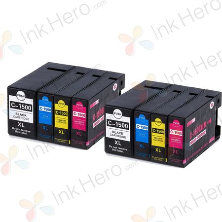 Pack de 8 Canon PGI-1500XL cartuchos de tinta compatibles alta capacidad (Ink Hero)