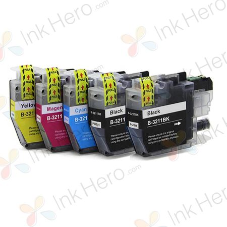 Pack de 5 Brother LC3211 cartuchos de tinta compatibles alta capacidad (Ink Hero)