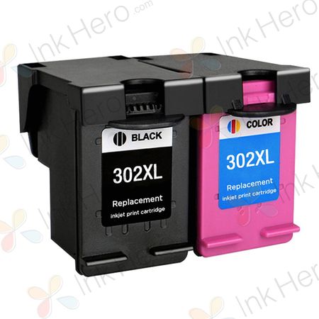 Pack de 2 HP 302XL cartuchos de tinta compatibles alta capacidad (Ink Hero)