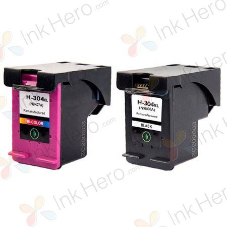 Pack de 2 HP 304XL cartuchos de tinta compatibles alta capacidad (Ink Hero)