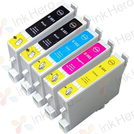 Pack de 5 Epson T0556 cartuchos de tinta compatibles (Ink Hero)