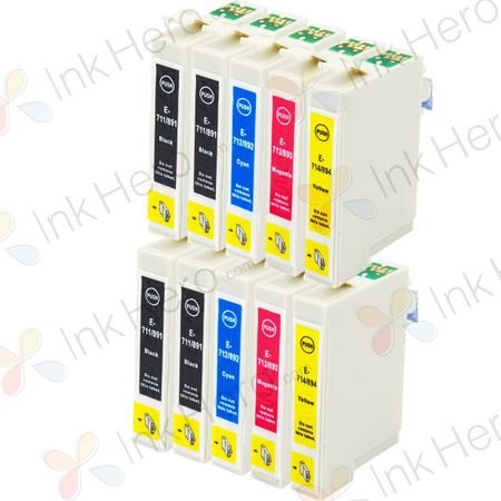 Pack de 10 Epson T0715 cartuchos de tinta compatibles (Ink Hero)