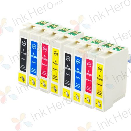 Pack de 8 Epson T0715 cartuchos de tinta compatibles (Ink Hero)