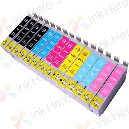 Pack de 14 Epson T0807 cartuchos de tinta compatibles (Ink Hero)