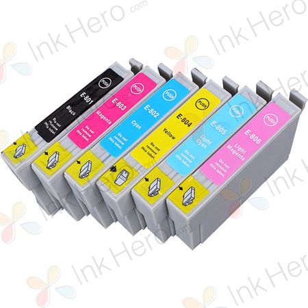 Pack de 6 Epson T0807 cartuchos de tinta compatibles (Ink Hero)