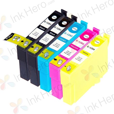 Pack de 5 Epson T1295 cartuchos de tinta compatibles (Ink Hero)