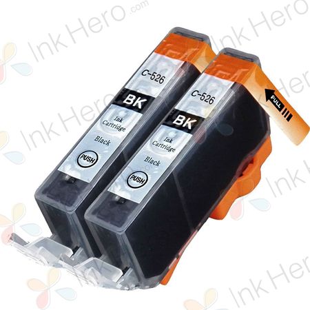 Pack de 2 Canon CLI-526BK cartuchos de tinta compatibles negro (Ink Hero)