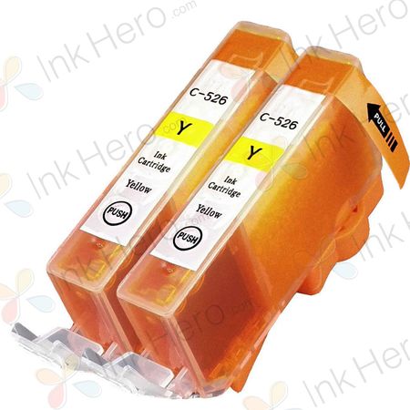 Pack de 2 Canon CLI-526Y cartuchos de tinta compatibles amarillo (Ink Hero)