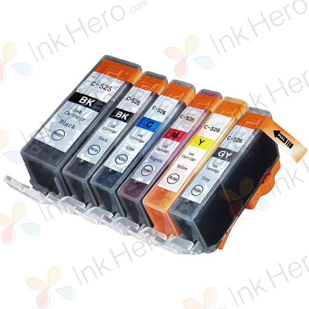 Pack de 6 Canon PGI-520 & CLI-521 cartuchos de tinta compatibles (Ink Hero)