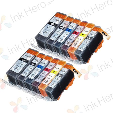 Pack de 12 Canon PGI-520 & CLI-521 cartuchos de tinta compatibles (Ink Hero)