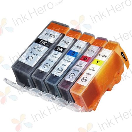 Pack de 5 Canon PGI-525 & CLI-526 cartuchos de tinta compatibles (Ink Hero)