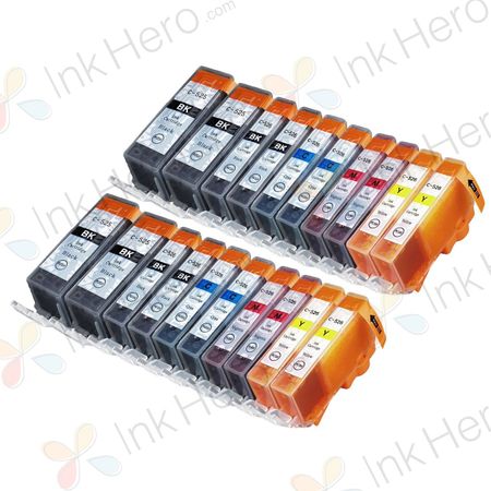 Pack de 20 Canon PGI-525 & CLI-526 cartuchos de tinta compatibles (Ink Hero)