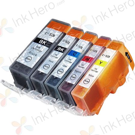 Pack de 5 Canon PGI-520 & CLI-521 cartuchos de tinta compatibles (Ink Hero)