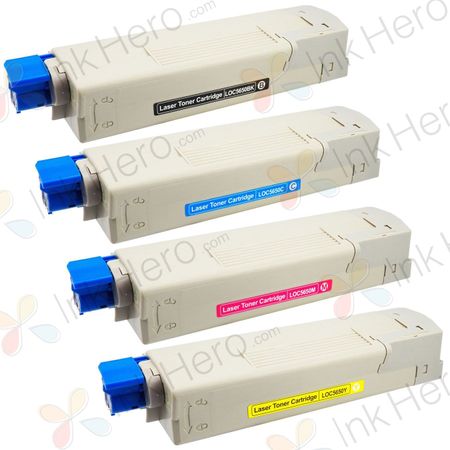 Pack de 4 Oki C5600, C5700 toner compatibles (Ink Hero)