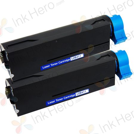 Pack de 2 Oki 44574702 toner compatibles negro (Ink Hero)