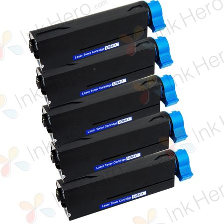 Pack de 5 Oki 44574702 toner compatibles negro (Ink Hero)