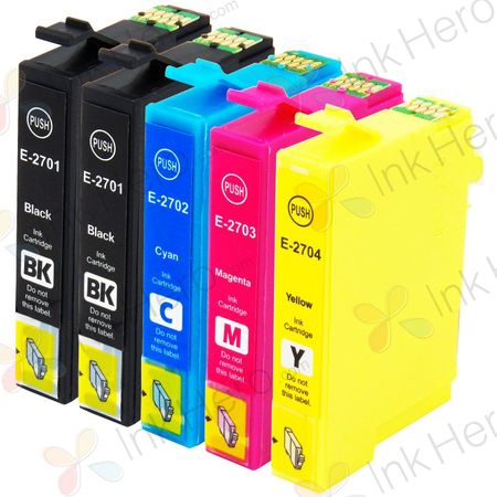 Pack de 5 Epson 27XL cartuchos de tinta compatibles alta capacidad (Ink Hero)