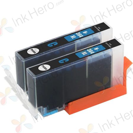 Pack de 2 HP 364XL (CB323EE) cartuchos de tinta compatibles alta capacidad cyan (Ink Hero)