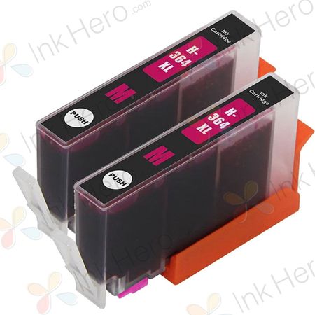 Pack de 2 HP 364XL (CB324EE) cartuchos de tinta compatibles alta capacidad magenta (Ink Hero)