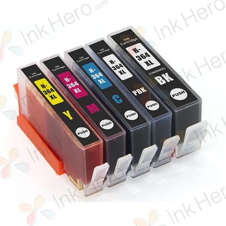 Pack de 5 HP 364XL cartuchos de tinta compatibles alta capacidad (Ink Hero)