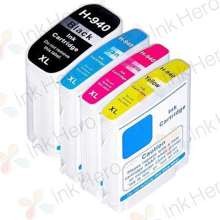 Pack de 4 HP 940XL cartuchos de tinta compatibles alta capacidad (Ink Hero)