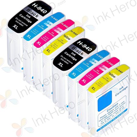 Pack de 8 HP 940XL cartuchos de tinta compatibles alta capacidad (Ink Hero)