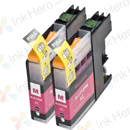 Pack de 2 Brother LC125M cartuchos de tinta compatibles super alta capacidad magenta (Ink Hero)