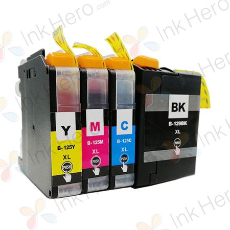 Pack de 4 Brother LC129 & LC125 cartuchos de tinta compatibles super alta capacidad (Ink Hero)