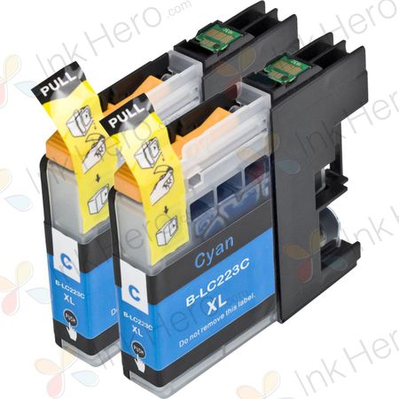 Pack de 2 Brother LC223 (LC221) cartuchos de tinta compatibles alta capacidad cyan (Ink Hero)