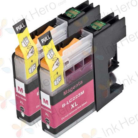 Pack de 2 Brother LC223 (LC221) cartuchos de tinta compatibles alta capacidad magenta (Ink Hero)