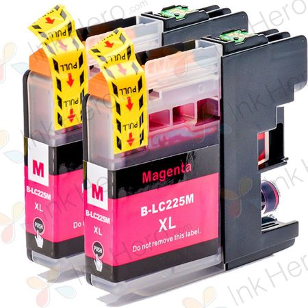 Pack de 2 Brother LC225M cartuchos de tinta compatibles super alta capacidad magenta (Ink Hero)