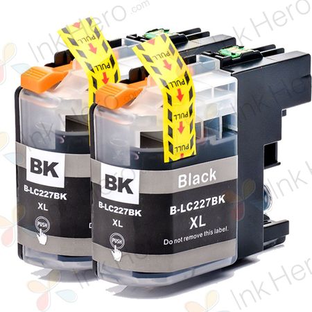 Pack de 2 Brother LC227BK cartuchos de tinta compatibles super alta capacidad negro (Ink Hero)