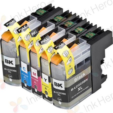 Pack de 5 Brother LC223 (LC221) cartuchos de tinta compatibles alta capacidad (Ink Hero)