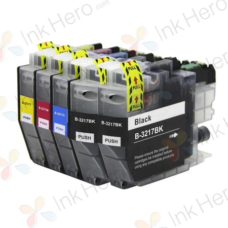 Pack de 5 Brother LC3217 cartuchos de tinta compatibles alta capacidad (Ink Hero)