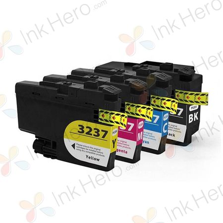 Pack de 4 Brother LC3237 cartuchos de tinta compatibles super alta capacidad (Ink Hero)